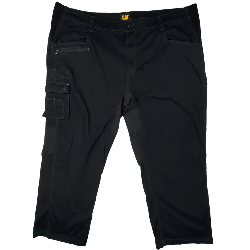 CAT Caterpillar Work Cargo‎ Pants Black Mens 48x30 Heavy Duty Stretch Utility